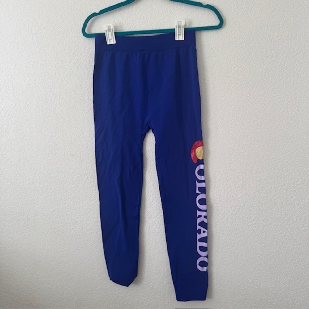 Colorado State Pride‎ Blue Athleisure Leggings Workout Pants Women's Size S/M